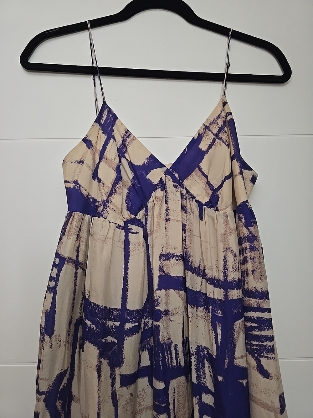 Isabella Sinclair Silk Abstract Brushstroke Maxi Dress - Boho Chic - Size 4
